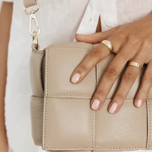 Women Vestirsi - MARGOT LEATHER WOVEN BAG (BEIGE)