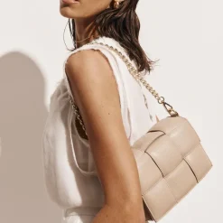 Women Vestirsi - MARGOT LEATHER WOVEN BAG (BEIGE)