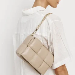 Women Vestirsi - MARGOT LEATHER WOVEN BAG (BEIGE)