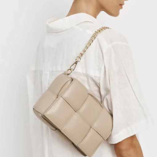Women Vestirsi - MARGOT LEATHER WOVEN BAG (BEIGE)
