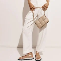 Women Vestirsi - MARGOT LEATHER WOVEN BAG (BEIGE)