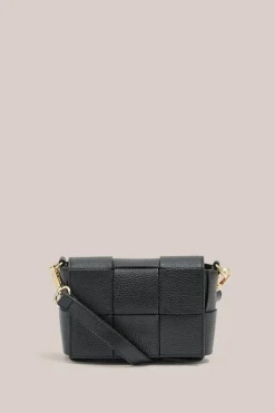 Women Vestirsi - MARGOT MINI WOVEN LEATHER BAG (BLACK)