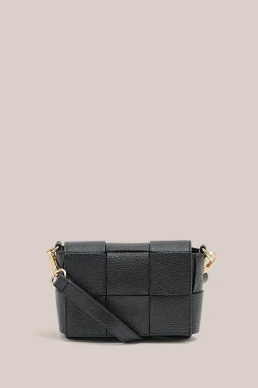 Women Vestirsi - MARGOT MINI WOVEN LEATHER BAG (BLACK)