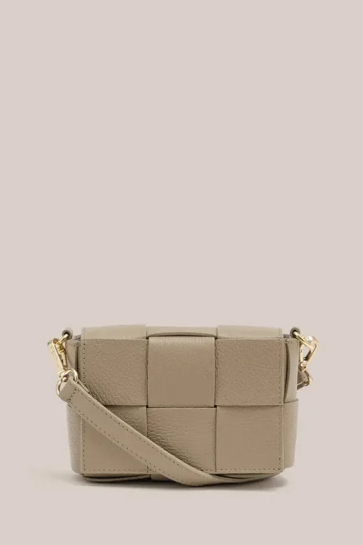 Women Vestirsi - MARGOT MINI WOVEN LEATHER BAG (MUSHROOM)