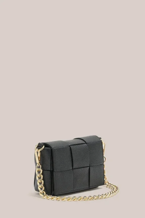 Women Vestirsi - MARGOT MINI WOVEN LEATHER BAG (BLACK)