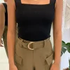 WHITE by FTL - Becca Crepe Knit Top (Black)