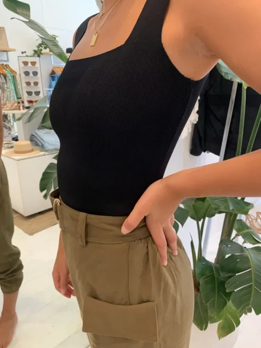 WHITE by FTL - Becca Crepe Knit Top (Black)