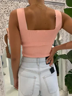WHITE by FTL - Becca Crepe Knit Top (Peach)