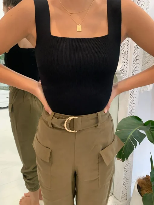 WHITE by FTL - Becca Crepe Knit Top (Black)